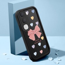 HONTINGA Vıvo Y31 5g ile Uyumlu Kılıfı Düşüme Önleyici Basitlik Anti Düşme Kamera Korumali Şirin Kalp Siyah Desen Yumuşak Silikon Telefon Kılıfı Kadın ve Erkek Için Uygundur K2-0406