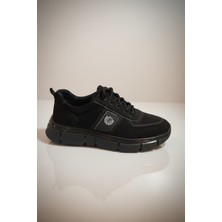 Modayak Ata Siyah Velvet M5001 Bağcıklı Balon Siyah Taban Erkek Günlük Ayakkabı