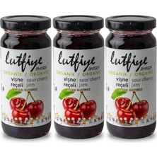 3lü Set Lutfiye Organik Vişne Reçeli 280 gr