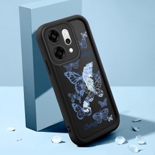 HONTINGA Oppo Reno 14 Pro 5g ile Uyumlu Kılıfı Düşüme Önleyici Basitlik Anti Düşme Kamera Korumali Şirin Kelebek Siyah Desen Yumuşak Silikon Telefon Kılıfı Kadın ve Erkek Için Uygundur K2-0468