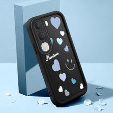 HONTINGA Vıvo Y31 5g ile Uyumlu Kılıfı Düşüme Önleyici Basitlik Anti Düşme Kamera Korumali Şirin Kalp Siyah Desen Yumuşak Silikon Telefon Kılıfı Kadın ve Erkek Için Uygundur K2-0405