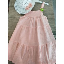 Kız Çocuk Müslin Şapkalı Elbise