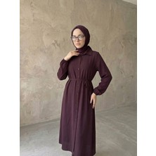 Foremia Uzun Tensel Tunik-Bordo -