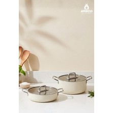 Amboss Sera Nova Seramik 4 Parça Tencere Seti - Latte