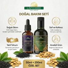 Lanorre Altın Ikili Çörek Otu Yağı 50ML + Kabak Çekirdeği Yağı 250ML| 2'li Doğal Yağ Seti | Analizli %100 Soğuk Sıkım, Saf ve Katkısız
