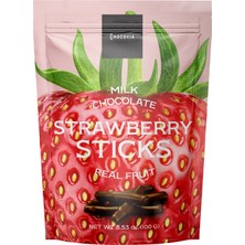 Chocovia Sütlü Çikolata Kaplı Çilek Sticka 100 (Gr) - Atıştırmalık Çikolata