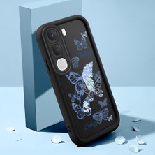 HONTINGA Vıvo Y31 5g ile Uyumlu Kılıfı Düşüme Önleyici Basitlik Anti Düşme Kamera Korumali Şirin Kelebek Siyah Desen Yumuşak Silikon Telefon Kılıfı Kadın ve Erkek Için Uygundur K2-0468