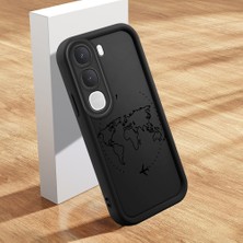 HONTINGA Vıvo Y21D ile Uyumlu Kılıfı Düşüme Önleyici Basitlik Anti Düşme Kamera Korumali Şirin Uçak Siyah Desen Yumuşak Silikon Telefon Kılıfı Kadın ve Erkek Için Uygundur K2-0401