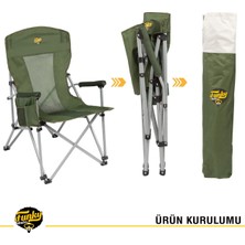 HDY Store Funky Chairs Haki Kamp Sandalyesi 10 Parça Dayanıklı Malzeme ile Açık Hava Aktiviteleri İçin
