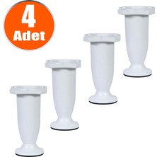 Badem10 Beyaz Plastik 10 cm Ayarlanabilir Kanepe Sehpa Tezgah Ayağı (4 Adet) Kolay Montaj