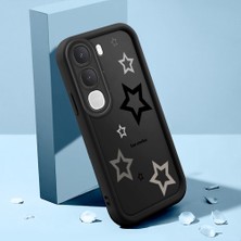 HONTINGA Vıvo Y31 5g ile Uyumlu Kılıfı Düşüme Önleyici Basitlik Anti Düşme Kamera Korumali Şirin Yıldız Siyah Desen Yumuşak Silikon Telefon Kılıfı Kadın ve Erkek Için Uygundur K2-0402