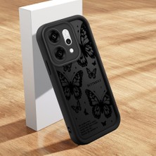 HONTINGA Oppo Reno 14 Pro 5g ile Uyumlu Kılıfı Düşüme Önleyici Basitlik Anti Düşme Kamera Korumali Şirin Kelebek Siyah Desen Yumuşak Silikon Telefon Kılıfı Kadın ve Erkek Için Uygundur K2-0407