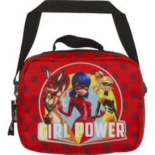 Ümit Çanta Miraculous Girl Power İlkokul Beslenme Çantası Kız Çocuk İçin 23x18x7 cm Siyah Kırmızı