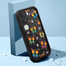 HONTINGA Vıvo Y31 5g ile Uyumlu Kılıfı Düşüme Önleyici Basitlik Anti Düşme Kamera Korumali Şirin Kelebek Siyah Desen Yumuşak Silikon Telefon Kılıfı Kadın ve Erkek Için Uygundur K2-0407