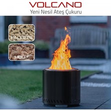 Red Fire Redfire Volcano Yeni Nesil Ateş Çukuru Black-Large Dumansız Portatif Şömine Bahçe ve Kamp Sobası