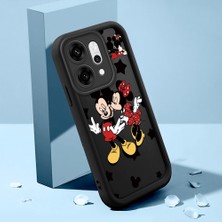 HONTINGA Oppo Reno 14 Pro 5g ile Uyumlu Kılıfı Düşüme Önleyici Basitlik Anti Düşme Kamera Korumali Şirin Mickey Siyah Desen Yumuşak Silikon Telefon Kılıfı Kadın ve Erkek Için Uygundur K2-0399