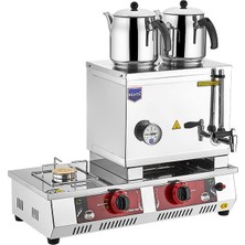 Remta Çay Ocağı 23 Lt Çift Demlikli LPG'li + Elektrikli 6,1 kW Güçte Hijyenik Kullanım
