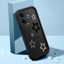 HONTINGA Vıvo V60 Lite ile Uyumlu Kılıfı Düşüme Önleyici Basitlik Anti Düşme Kamera Korumali Şirin Yıldız Siyah Desen Yumuşak Silikon Telefon Kılıfı Kadın ve Erkek Için Uygundur K2-0402