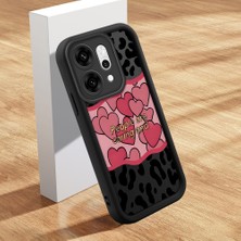 HONTINGA Oppo Reno 14 Pro 5g ile Uyumlu Kılıfı Düşüme Önleyici Basitlik Anti Düşme Kamera Korumali Şirin Kalp Siyah Desen Yumuşak Silikon Telefon Kılıfı Kadın ve Erkek Için Uygundur K2-0406