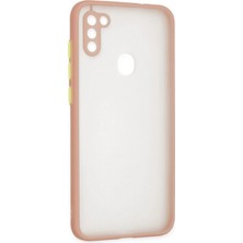 DS LLC Ieg™  Samsung Galaxy A11 Kılıf Montreal Silikon Kapak - Pembe