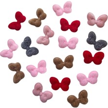 Hobiceyiz Tüylü Kumaş Fiyonk 20 Adet Karışık Renk