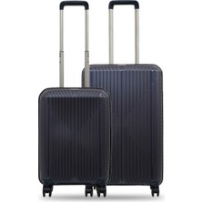 GROUND Sirius 2'li Valiz Seti Orta-Kabin(Küçük) Denim - 10728