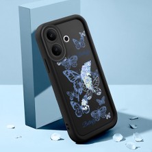 HONTINGA Vıvo V60 Lite ile Uyumlu Kılıfı Düşüme Önleyici Basitlik Anti Düşme Kamera Korumali Şirin Kelebek Siyah Desen Yumuşak Silikon Telefon Kılıfı Kadın ve Erkek Için Uygundur K2-0468