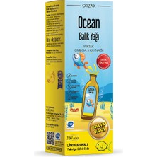 Orzax Ocean Omega 3 Balık Yağı Şurubu 150 ml Limon Aromalı