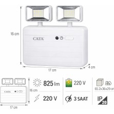 Cata ( CT-9171 ) Nil Ledli Işıldak | 2x5W | 3 Saat Pil Ömrü | 220V Şarjlı | IP20