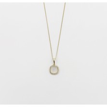 Mavika Jewellery 14K Gold Plated Crystal White Kolye