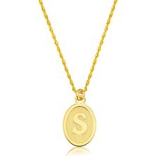 Bilezikci S Harfi Oval Altın Kolye