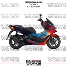 Honda Pcx Kaplama Sticker Magma Design Motor Kaplama Modeli Hazır Kit 2021-2024 Uyumlu 