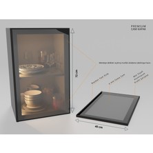 Sumua Store Alüminyum Çerçeveli Cam Dolap Kapağı - 72CM x 40CM – Modern Mutfak & Vitrin Kapak Paneli