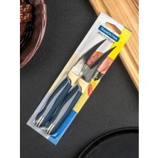 Pinkev Tramontina 2 Adet Tırtıklı Kısa Kıvrık Paslanmaz Çelik Meyve Soyma Bıçağı