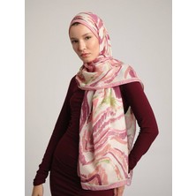 AYSHARA Devr-I Fırça Desenli Tek Taraflı Şal -  Gül Pembe