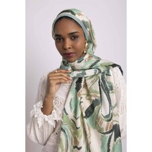 AYSHARA Devr-I Fırça Desenli Tek Taraflı Şal -  Mint Yeşil