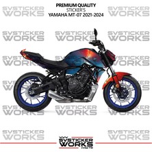 Yamaha Mt-07 Kaplama Sticker Magma Design Motor Kaplama Modeli Hazır Kit 2021-2024 Uyumlu 