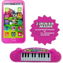 Brother Toys 2'li Set Dokunmatik Oyuncak Cep Telefonu ve Elektronik Sesli Piyano Müzik İlgi Alanı