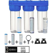 Evora 10'' Sliphos Filtreli 3'lü Daire ve Bina Girişi Filtre Kabı