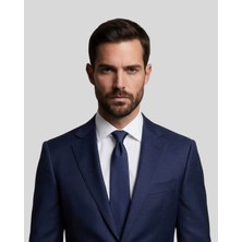 1001 Kravat Lacivert Renkli 7,5 cm Genişliğinde Ipek Kravat
