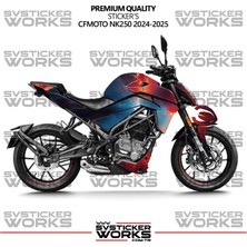 Cfmoto 250NK Kaplama Sticker Magma Design Motor Kaplama Modeli Hazır Kit Tüm Modeller Uyumlu Kırmızı