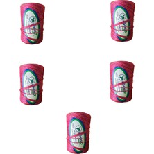 Favori Ip 5000 Denye -0.8 Mm- Ambalaj ve Paket Ipi Naylon Burgulu Örgü Çamaşır Ipi - Pembe - 5 Adet
