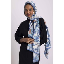 AYSHARA Devr-I Fırça Desenli Tek Taraflı Şal -  Mavi