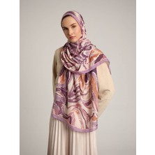 AYSHARA Devr-I Fırça Desenli Tek Taraflı Şal -  Leylak Mürdüm