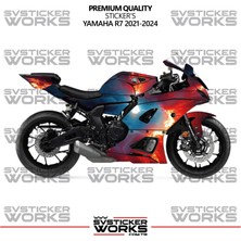 Yamaha R7 Kaplama Sticker Magma Design Motor Kaplama Modeli Hazır Kit 2019-2024 Uyumlu 