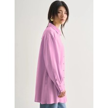 Mizalle Gömlek Yaka Pembe Kadın Tunik M2MZ1030210219