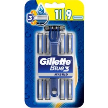 Gillette Blue3 Hybrid Tıraş Makinesi 8 Yedek Tıraş Bıçağı ile Ergonomik Tasarım ve Hassas Cilt Dostu