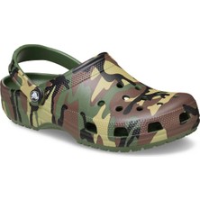 Crocs Haki Erkek Plaj Terliği Classic Camouflage Clog