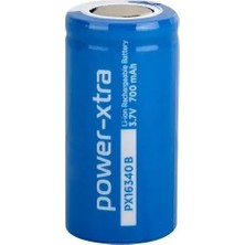 Power-Xtra 3.7V 700mAh Li-Ion 16340 Şarjlı Pil Başlıksız Tip ile Uzun Süreli Kullanım