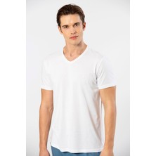 Cacharel Erkek V Yaka T-Shirt 2170/Beyaz